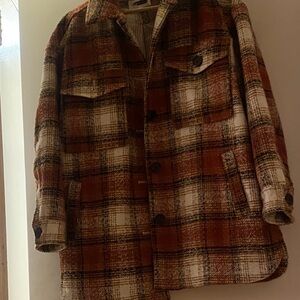 Marks & Spencer Plaid Jacket - Brown and Cream